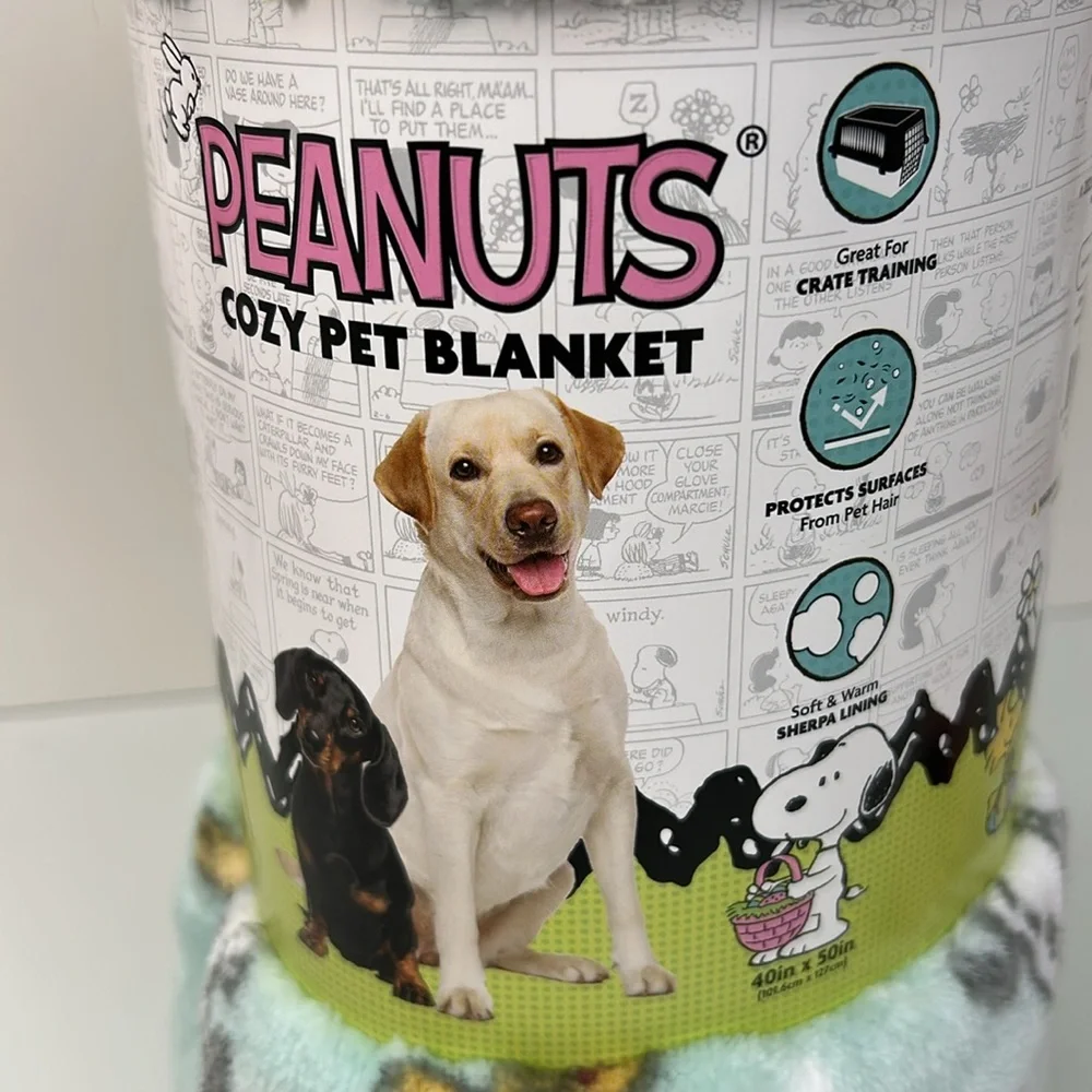 Peanuts Snoopy Pet Blanket 40”x50” soft and cozy cute Easter design NWT!